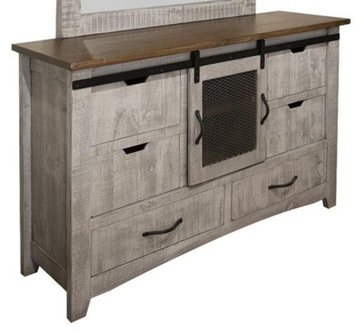 Pueblo Gray 6 Drawers Dresser in Light Gray image