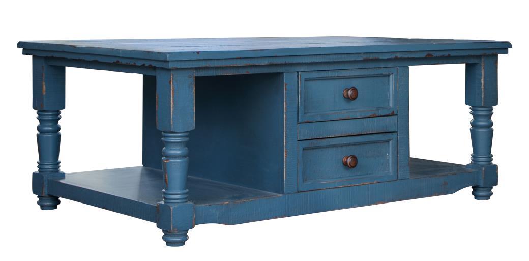 Aruba 4 Drawer, Cocktail Table, Dark Blue finish image