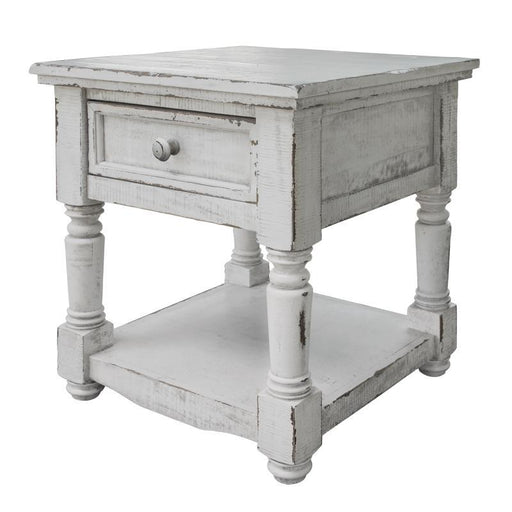 Aruba 1 Drawer, End Table w/ White finish image