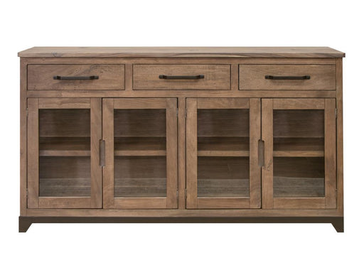 Natural Parota 3 Drawers and 4 Glass Doors, Console image